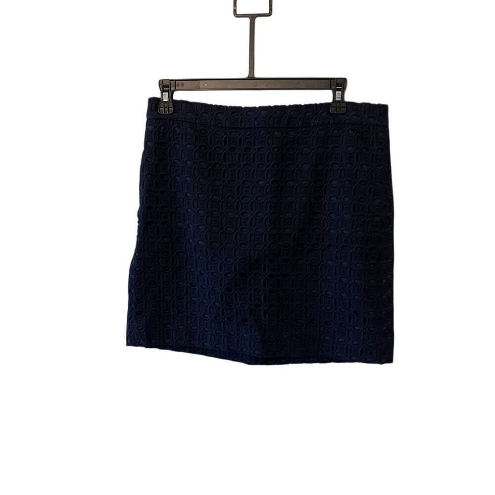 J Crew eyelet blue mini skirt women’s skirt size 4 preppy classy feminine workwe